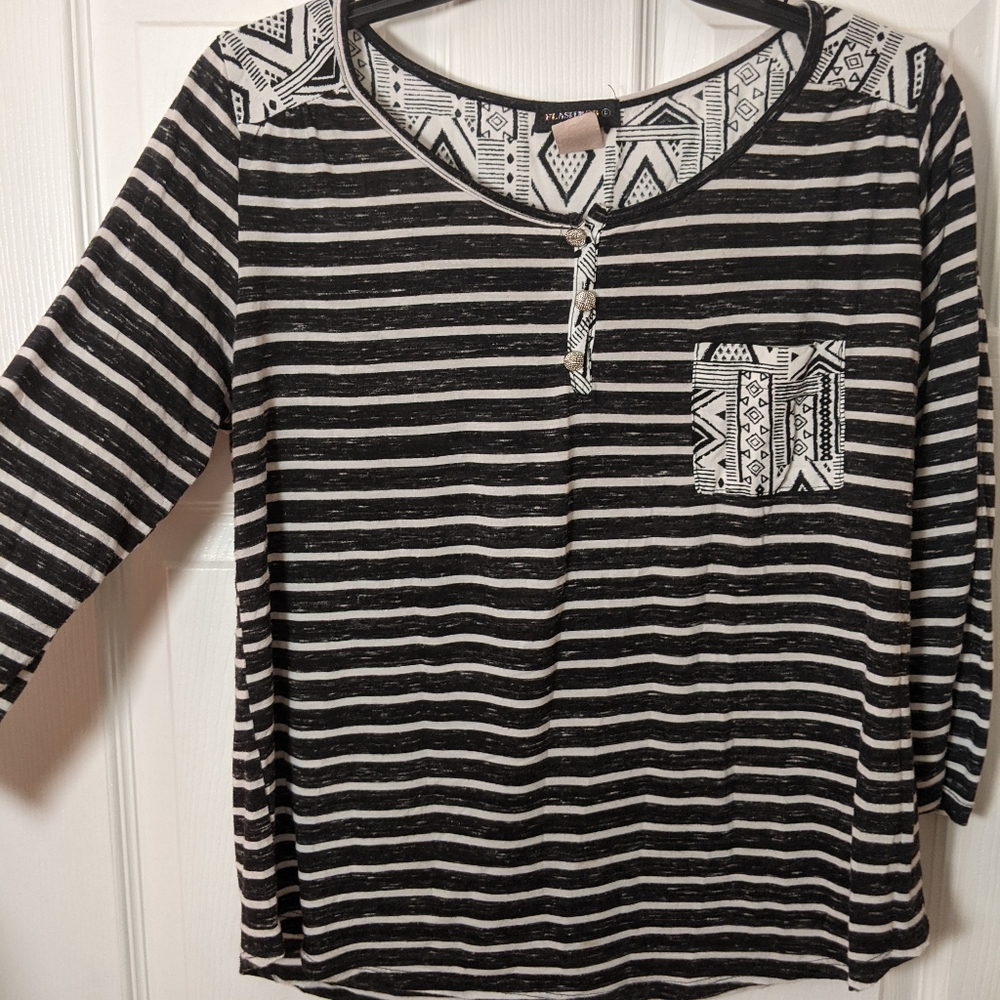 Striped Tribal print top